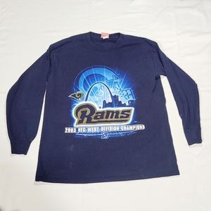 Vintage 2003 St. Louis Rams NFL Apparel Mens Long Sleeve Cuffed Tee size Large